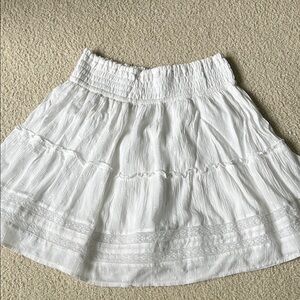 Hollister White Smocked Skater Skirt